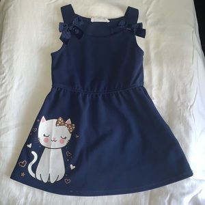Navy blue kitty cat dress